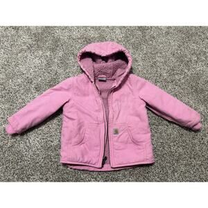 Carhartt Toddler Girls Pink Full Zip Hooded Jacket Toddler Size 3T